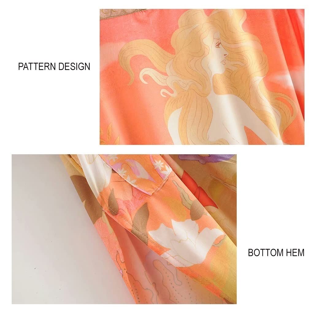 Peignoir de Plage Poncho de Bain d'été pour Femmes, Femmes Spa Longues Robes de Bain Kimono Serviette Robe de Chambre Plage avec Poches