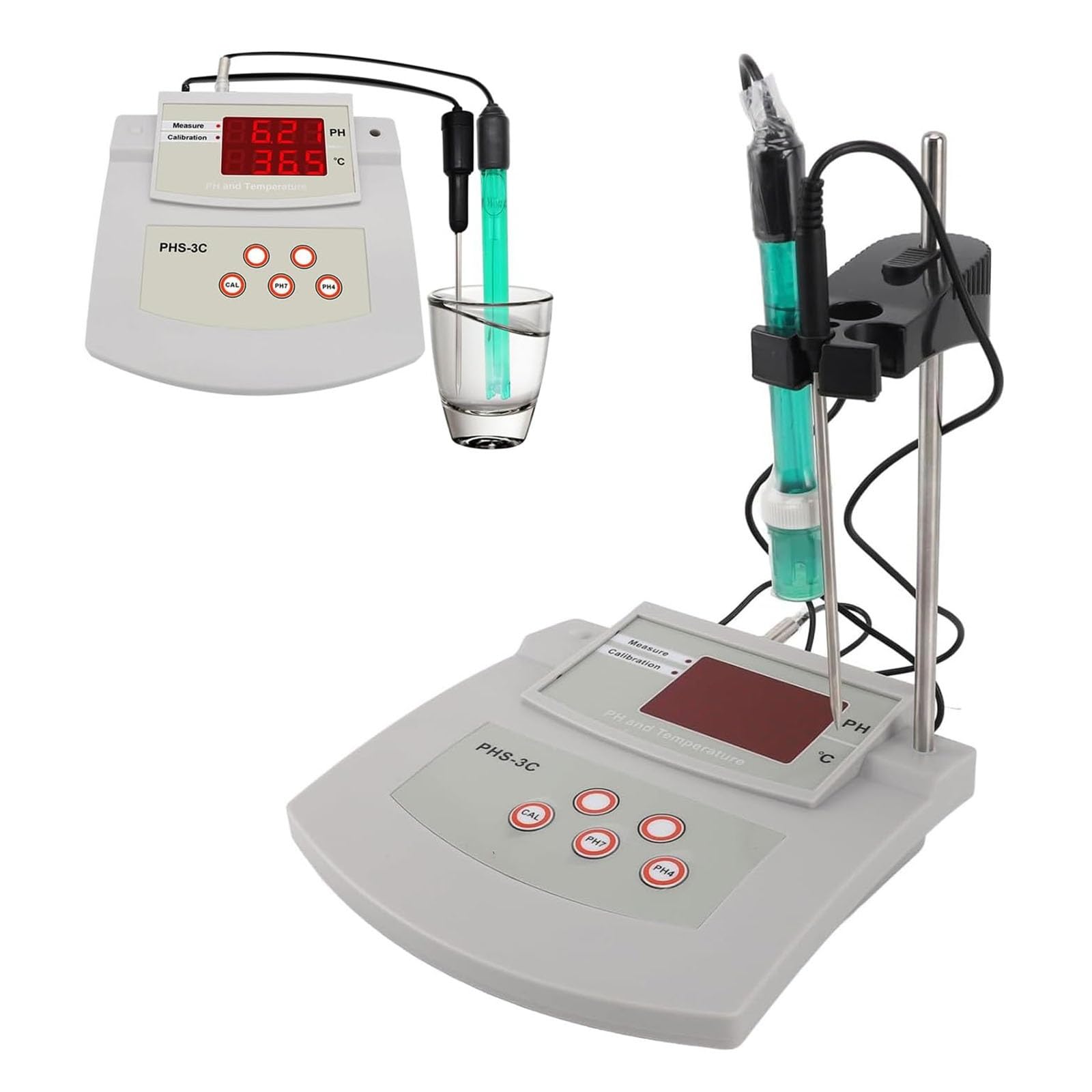 Misuratore di pH da laboratorio da tavolo, misuratore di pH da tavolo con calibrazione automatica dell'acidità, misuratore di acidità da tavolo con calibrazione automatica, precisione di pH ±0,01, cal