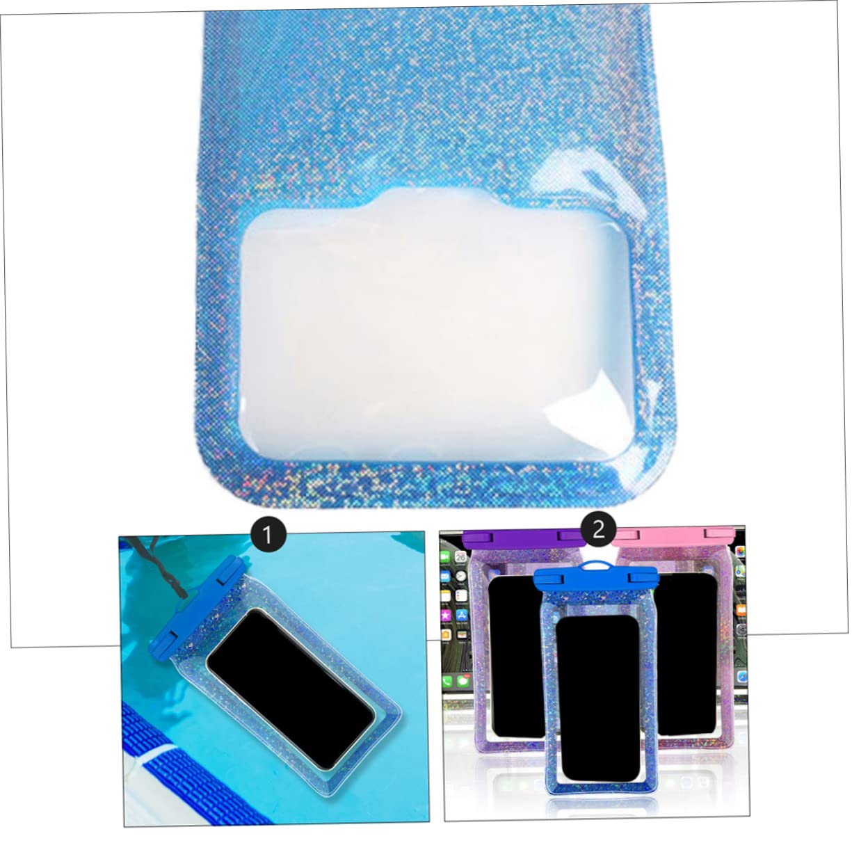 OKUMEYR 1pc Mobile Waterproof Bag Phone Case Inflatable Phone Bag Waterproof Cell Phone Pouch Waterproof Bag for Phone Floating Phone Bag Cellphone Dry Bag Outdoor Water Bag Abs Blue