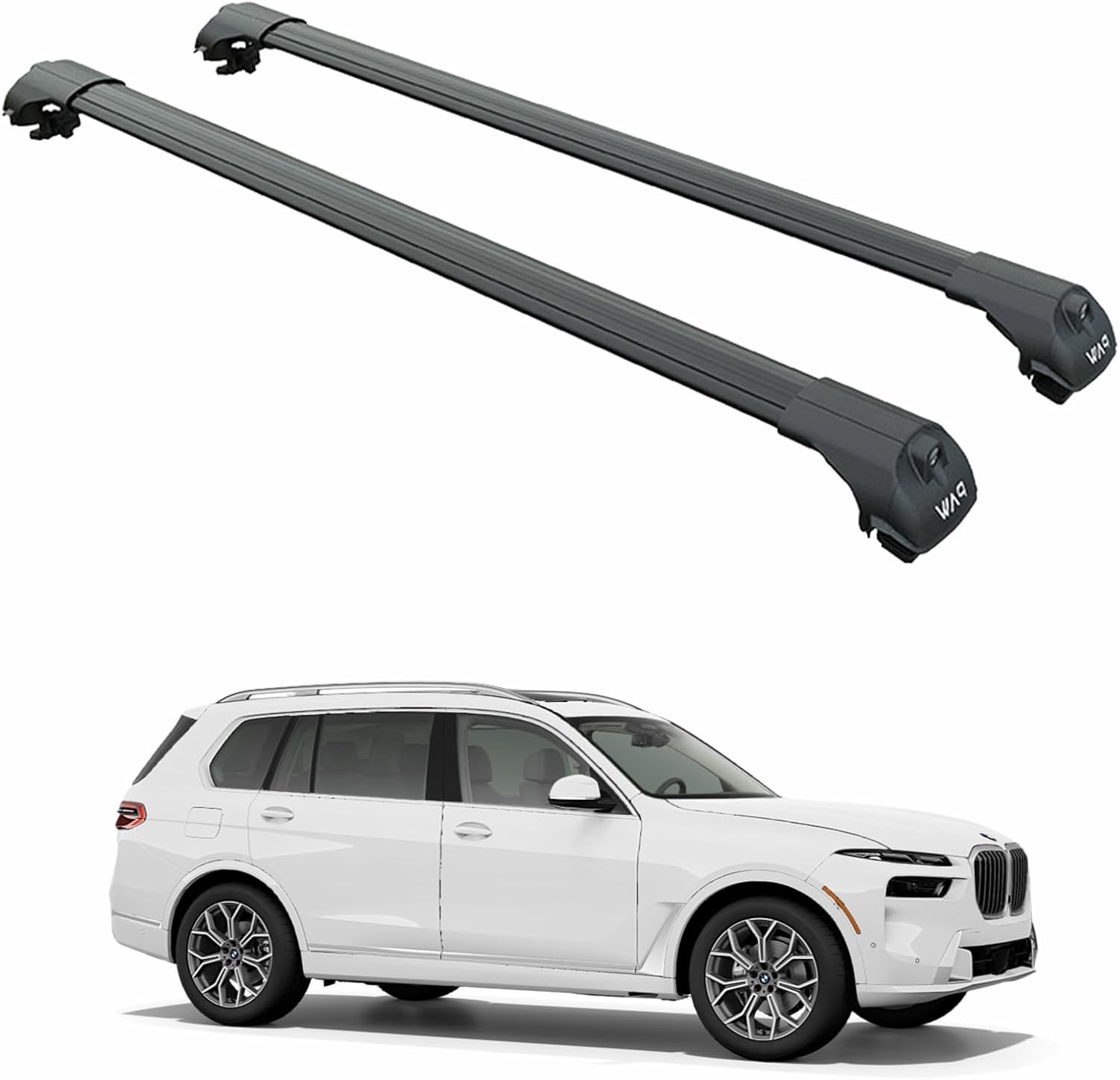Roof Rack Cross Bars for BMW X7 (G07) fit Raised Rail System, Aero Design with Quick Access T-Slot, 2019-Up Models,330lbs Capacity,Lockable,Aluminum Bars (Black)
