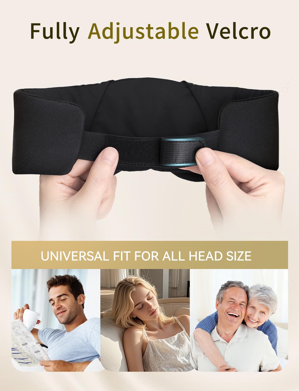 Mascherina per dormire con cuffie Bluetooth 6.0, 20 ore di autonomia, per dormire, per chi dorme sul fianco, regolabile, oscurante, per viaggi, meditazione, riduzione del rumore, regalo per donne e