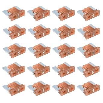 20Psc 5A Low Profile Mini Fuses, 5amp Low Profile Mini Automotive Fuse for Car/RV/Truck/SUV/Motorcycle/Boat