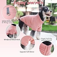 Vista 3 de Suéter de forro polar con cremallera completa para perro, chaqueta de forro polar para perro, abrigo de invierno para perro, ropa cálida para perros