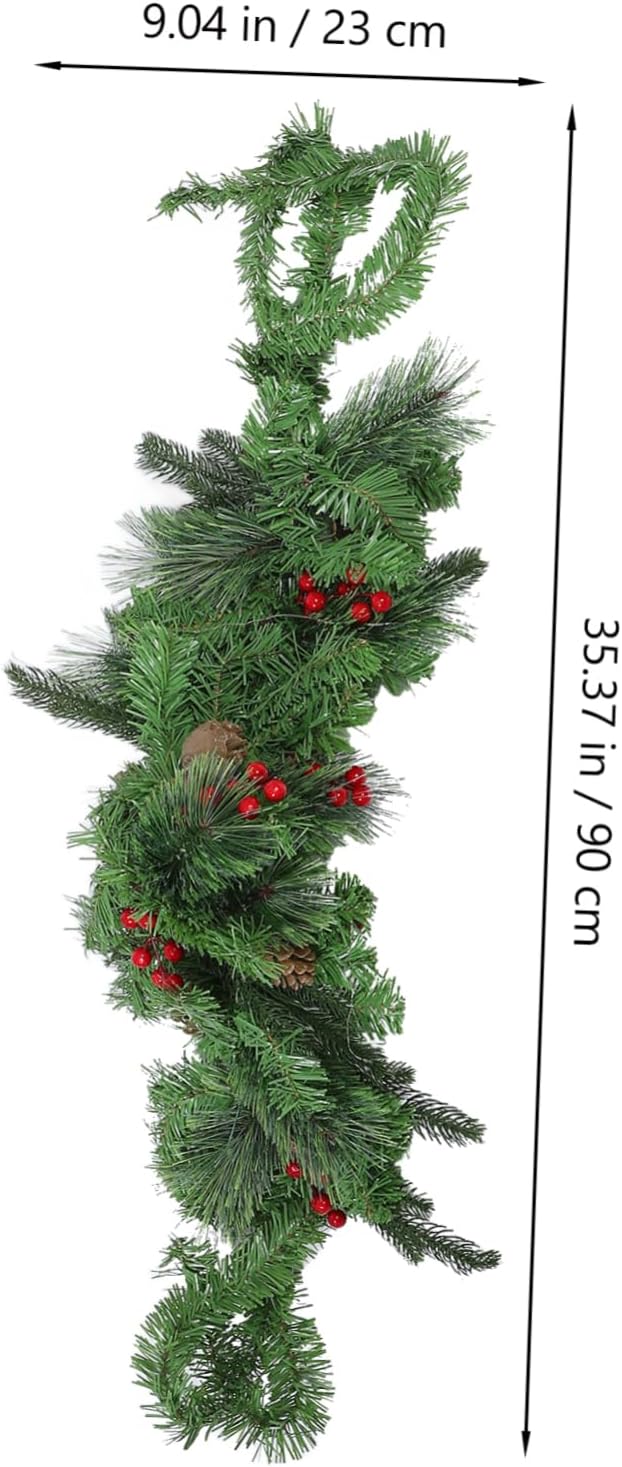 BESTYASH LED Christmas Garland with Pinecone Accents Illuminated Faux Garland for Indoor Outdoor Holiday Decor Festive Home Decoration for Christmas Parties Celebrations