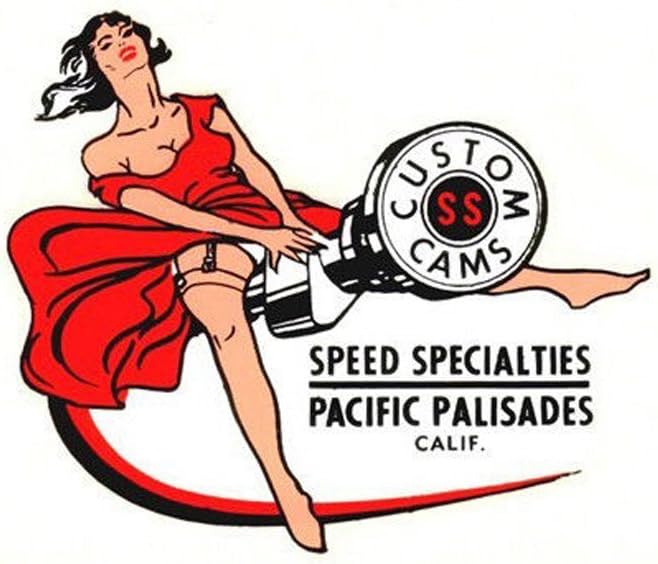 Speed Specialties Custom Cams Vintage Reproduction Drag Racing Hot Rod Decal Bumper Sticker