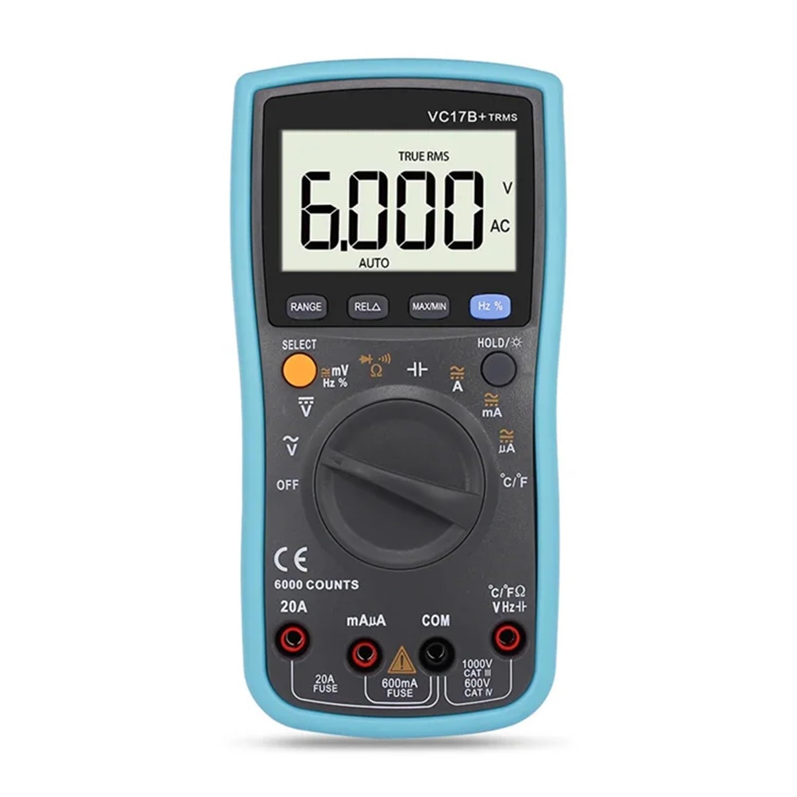 Tester tranzystorów i kondensatorów Lcr Esrmeter VC17B+ cyfrowy multimetr 6000 zliczeń multimetr multitester cyfrowy profesjonalny Dla indukcyjności i pojemności
