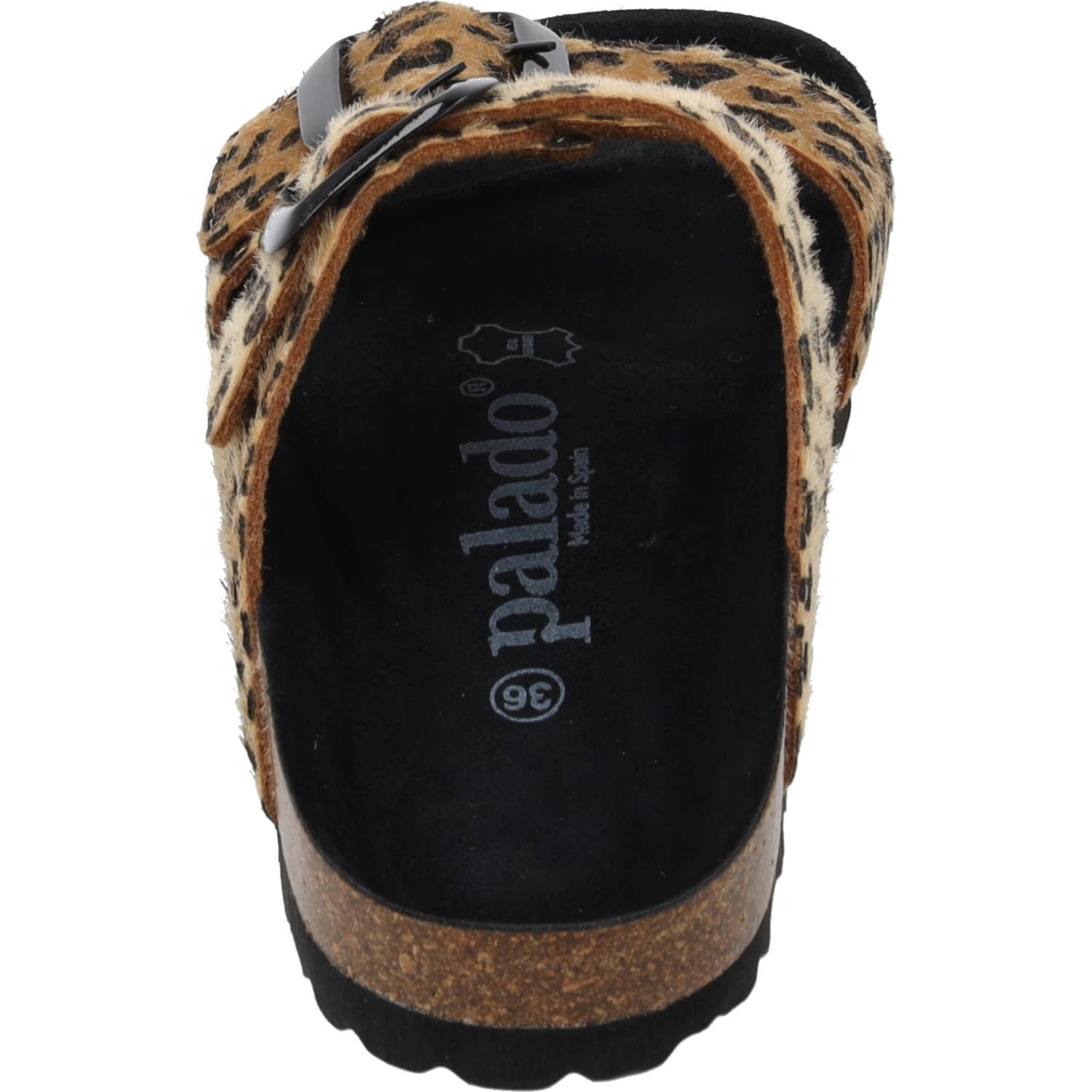Palado Pantoletten Damen Samos GS Leo – bequeme Sandalen Made in Spain - Hausschuhe mit dämpfendem Kork-Fußbett - modische Sommerschuhe