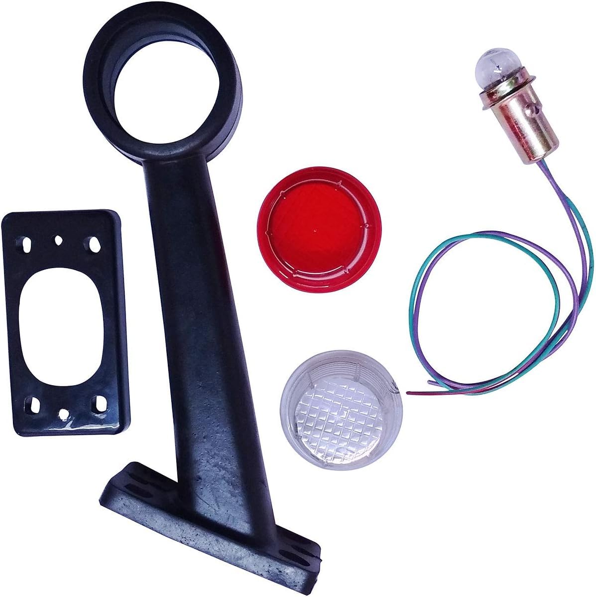 Indicatore di Gambo Laterale in Gomma Contorno Lampada 12v Compatibile per Camion roulotte Kenworth Peterbilt Freightliner Western Star Trucks semirimorchi Confezione da 4 (Rosso/Trasparente)