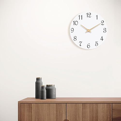 Miniatura 5 de Reloj de pared, reloj de pared moderno de 8 pulgadas, funciona con pilas, pequeño reloj silencioso que no hace tictac decorativo para cocina, baño,