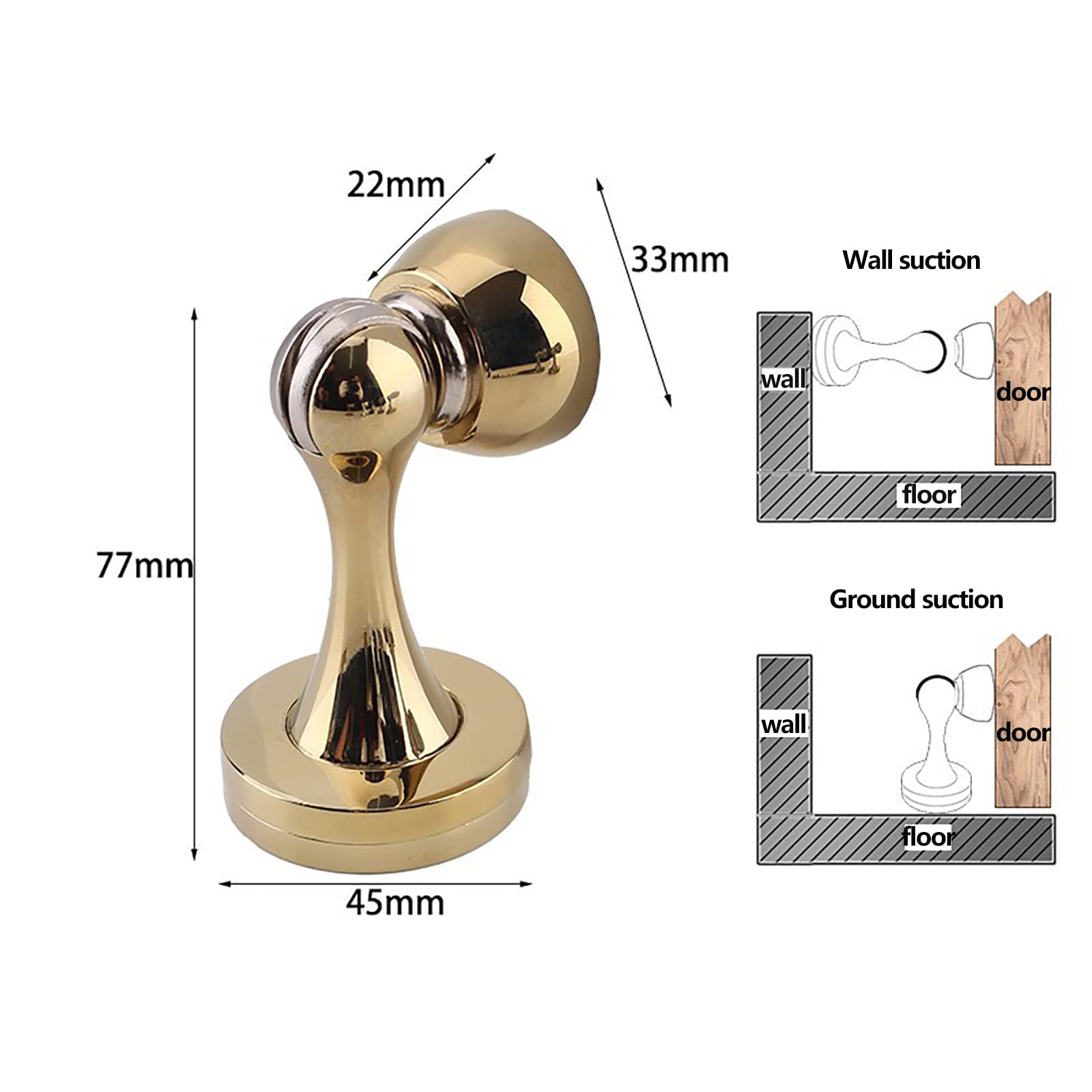 Fermaporta magnetico in metallo solido da 1 pezzo - Fermaporta a doppio uso montato a parete e a pavimento for casa, ufficio, cucina, bagno(Blue antique bronze)