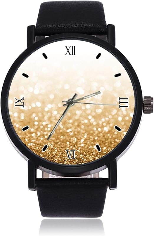 Yellow Glitter Fashion Women's Wrist Watch Quartz Stainless Steel
