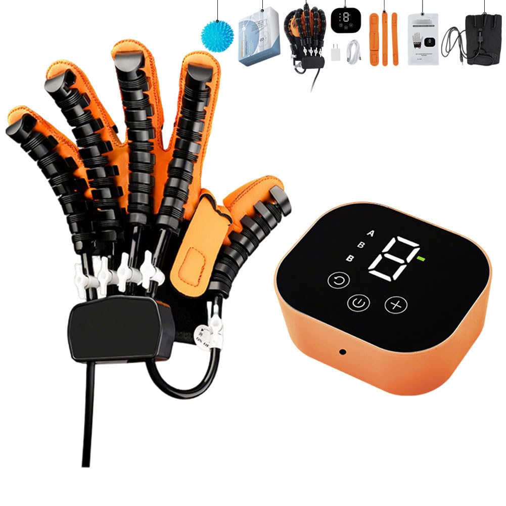 Sistema Robotizzato di Riabilitazione Manuale - Guanto Intelligente per Terapia Post-Ictus e Artrite Per il ripristino della funzionalità della mano(Pressoterapia Dita)(Size:XXL,Color:Sinistra)