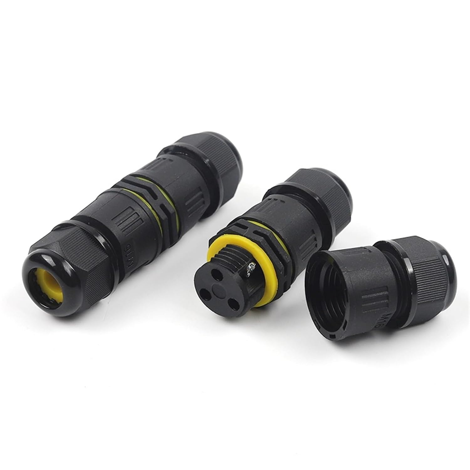 M16-2P/3P Outdoor Connector Screw Splicing Terminal 3-10mm Cable Wire for Power Cnnection 1Pcs(M16-2P 5.0-8.0mm)