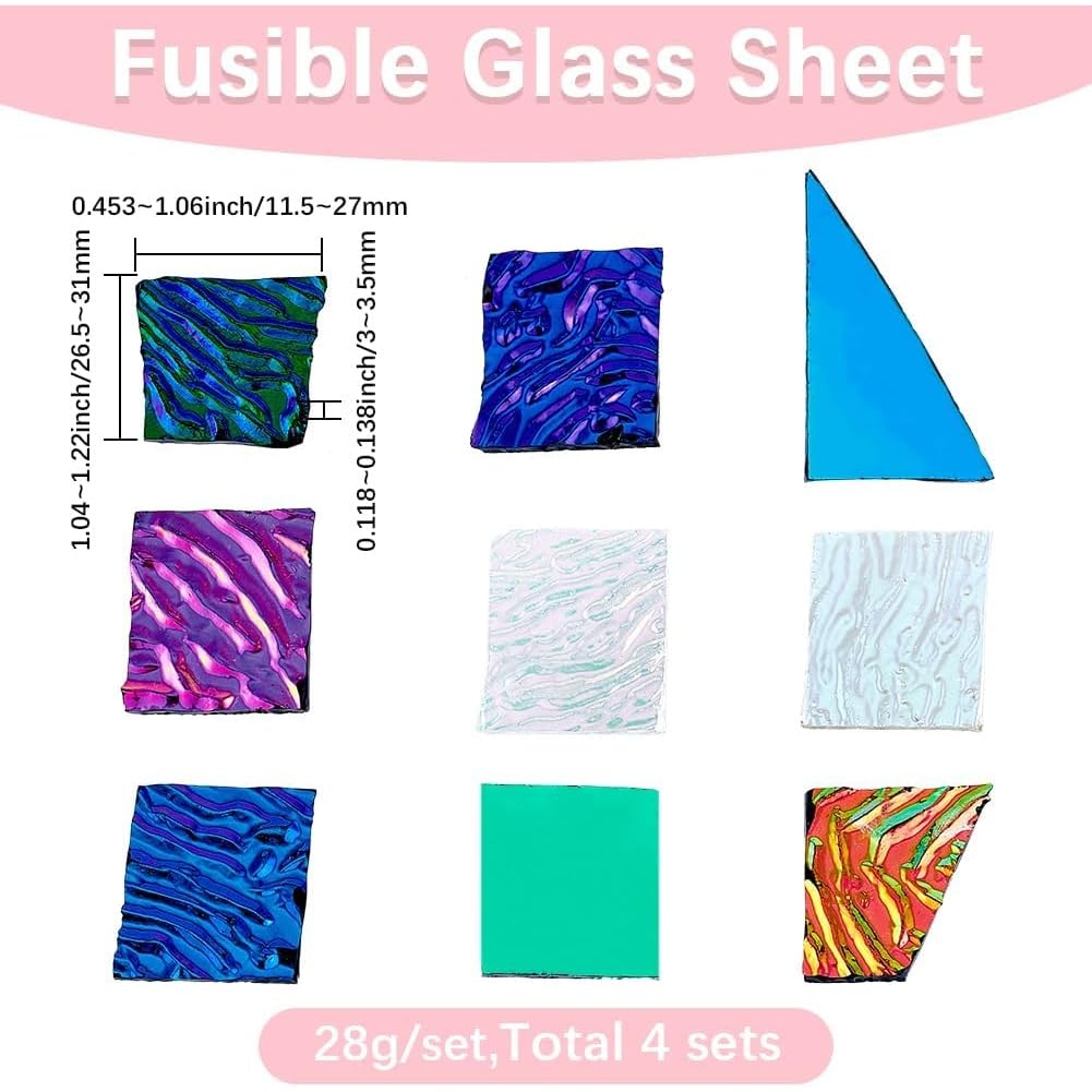 Für Schmuckherstellung Zubehör Bastelbedarf 112G Schmelzbare Glasplatten Dichroisches Glasreste Mikrowellenofen Kunststücke Gemischte Farben