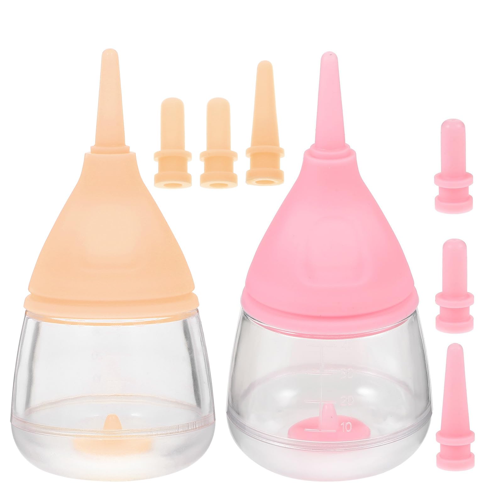 CVUTOVO 2 Sets Pet Nursing Bottle: Puppy Bottles for Nursing Puppy Milk, Anti-Chocking Design with Silicone Nipples for Newborn Small Animals