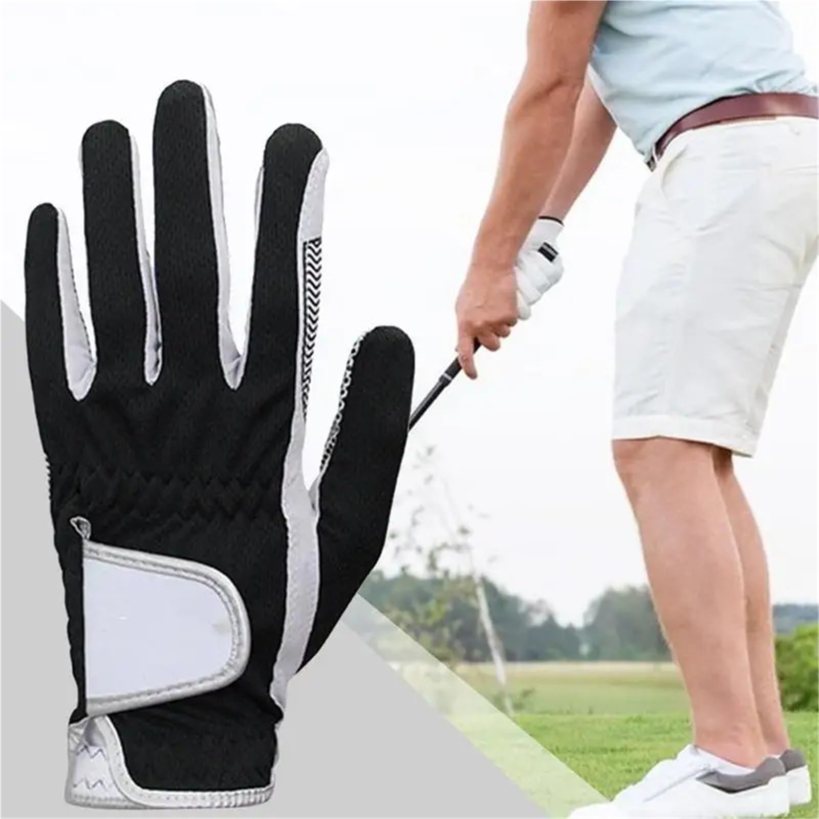 Guantes de Golf Transpirables for Hombre, Mano Derecha o Izquierda, Ajustables, 2 uds para Todo Tipo De Clima