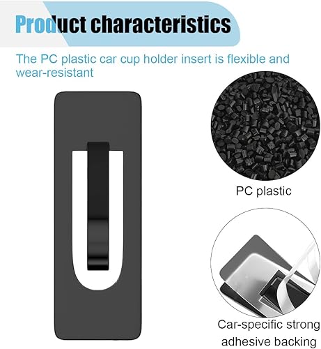 Miniatura 4 de Limitador de posición de portavasos de automóvil, almohadilla para portavasos con autoadhesivo, inserto de ranura para taza antivibración,