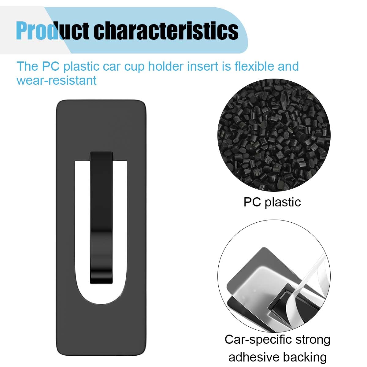 Car Cup Holder Position Limiter Cup Holder Pad with Self Adhesive Anti Shake Cup Slot Insert Cup Holder — view 4