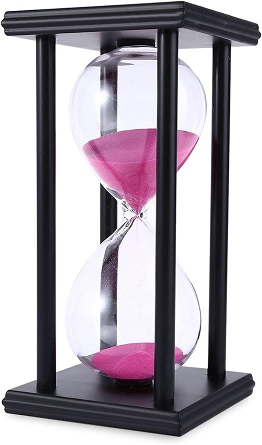 Sandglass30 60 Minuten Sanduhr Sanduhr Küche Schule Moderne Holzstunde Glas Sanduhr Teeuhr Heimdekoration Geschenk (Farbe: Schwarz Lila, Zeit: 30 Minuten) (Schwarz Blau 60 Minuten) (Farbe: Farbe: