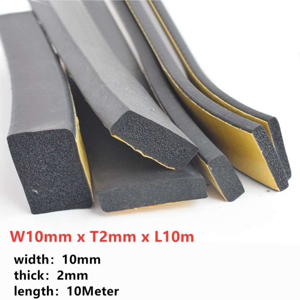 Foam Tape, 1pcs Rubber Self Adhesive Sponge Seal Strip EVA Black Foam Strong Single-Sided Adhesive Soundproof, for Anti-Collision Seal Gasket Sealing Strips(5mm x 30mm x 10m)