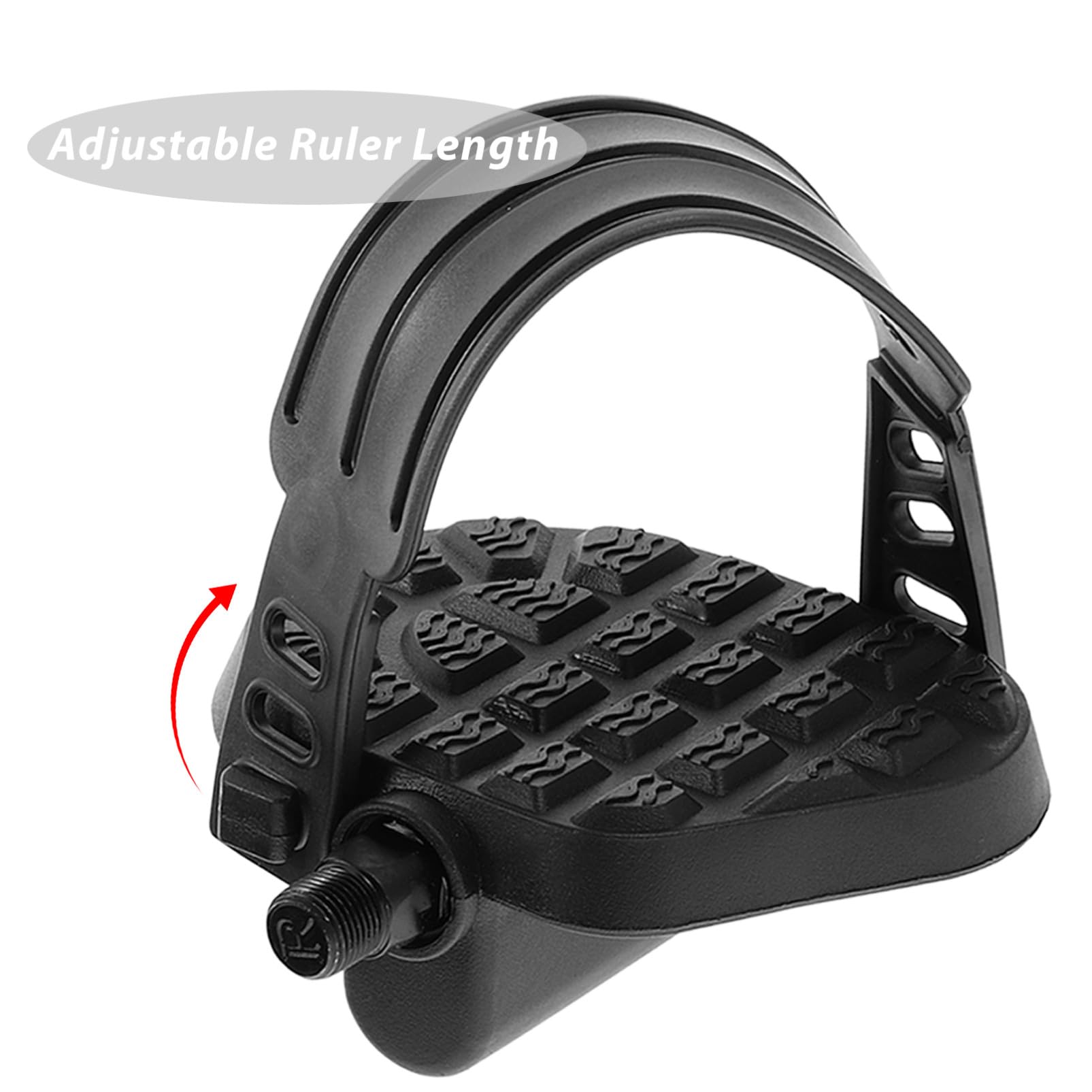 Pedales de Bicicleta Compatibles con Bicicletas Estáticas Negro de Plástico con Correas de Repuesto, 2 Piezas para Ejercicio en Interiores