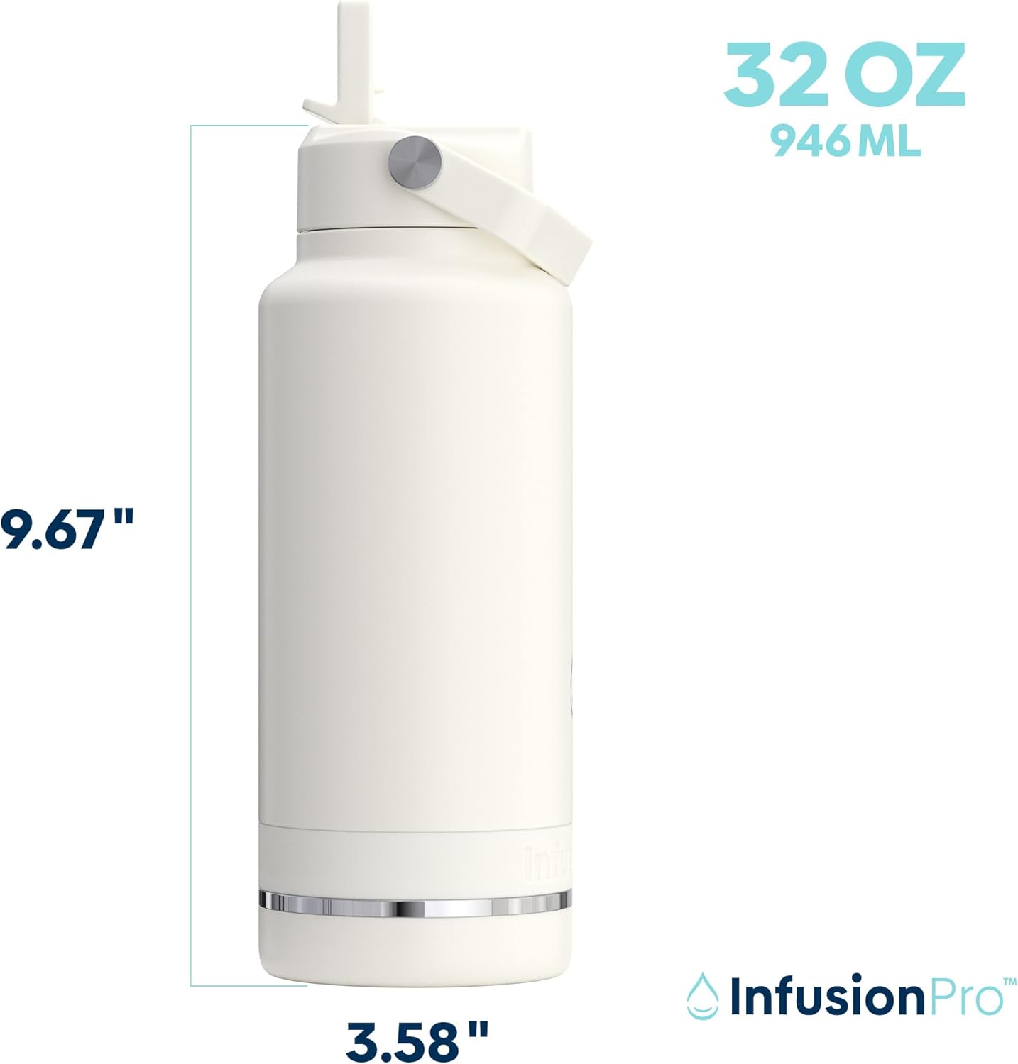 Infusion Pro Fruit Infuser Water Bottle with Straw Lid (32 oz) Stainless Steel Vacuum Insulated : 50 Recipe Fruit Infusion eBook : Large Infuser for More Flavor : Easy Cleaning : Great Gift - Image 4