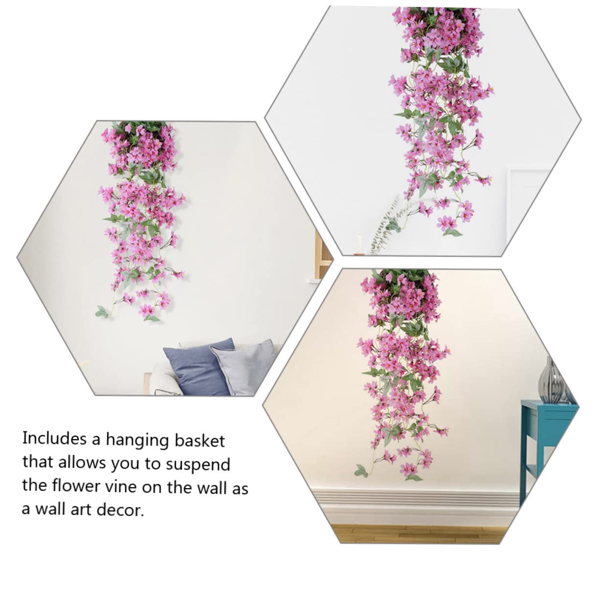 Ghirlanda di glicine viola di lusso, decorazione floreale con glicine finto - Italia
