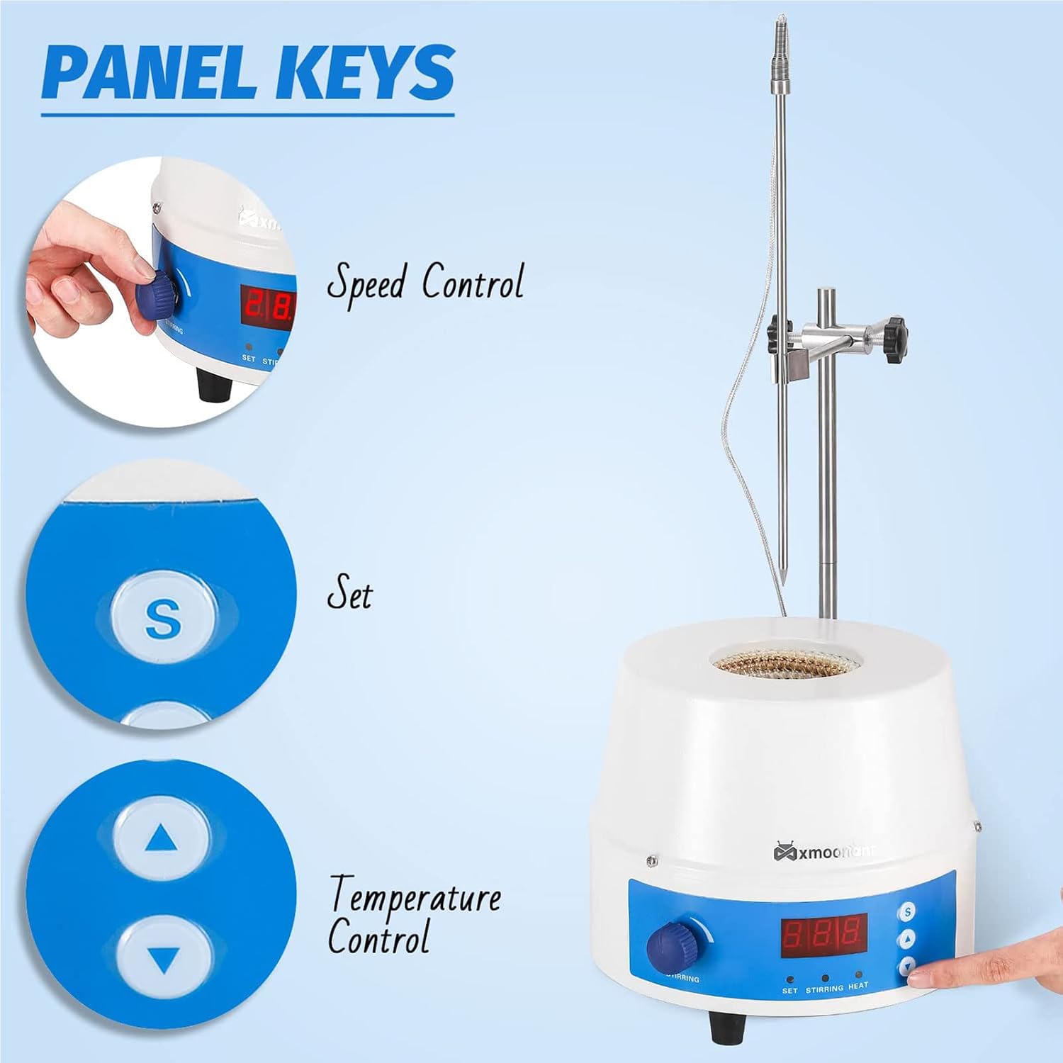 Heating Mantle Laboratory Thermostatic Heater - Digital Display, Magnetic Stirrer for Liquid Heating & Stirring Lab Equipment