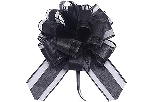 HSXJJ 6 pcs Black Pull Bows for Large Gifts, Wedding Bows, Christmas...