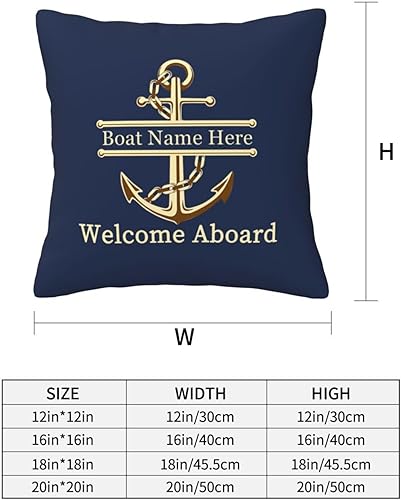 Miniatura 3 de Funda de almohada náutica personalizada con nombre de brújula, funda de almohada lumbar azul marino y decoración de arte de barco, funda de cojín
