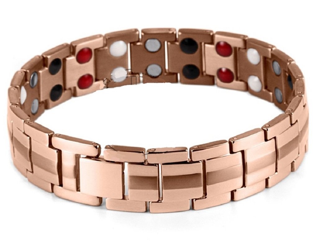 Pulsera magnética de titanio y cobre con imanes - 16,8 cm