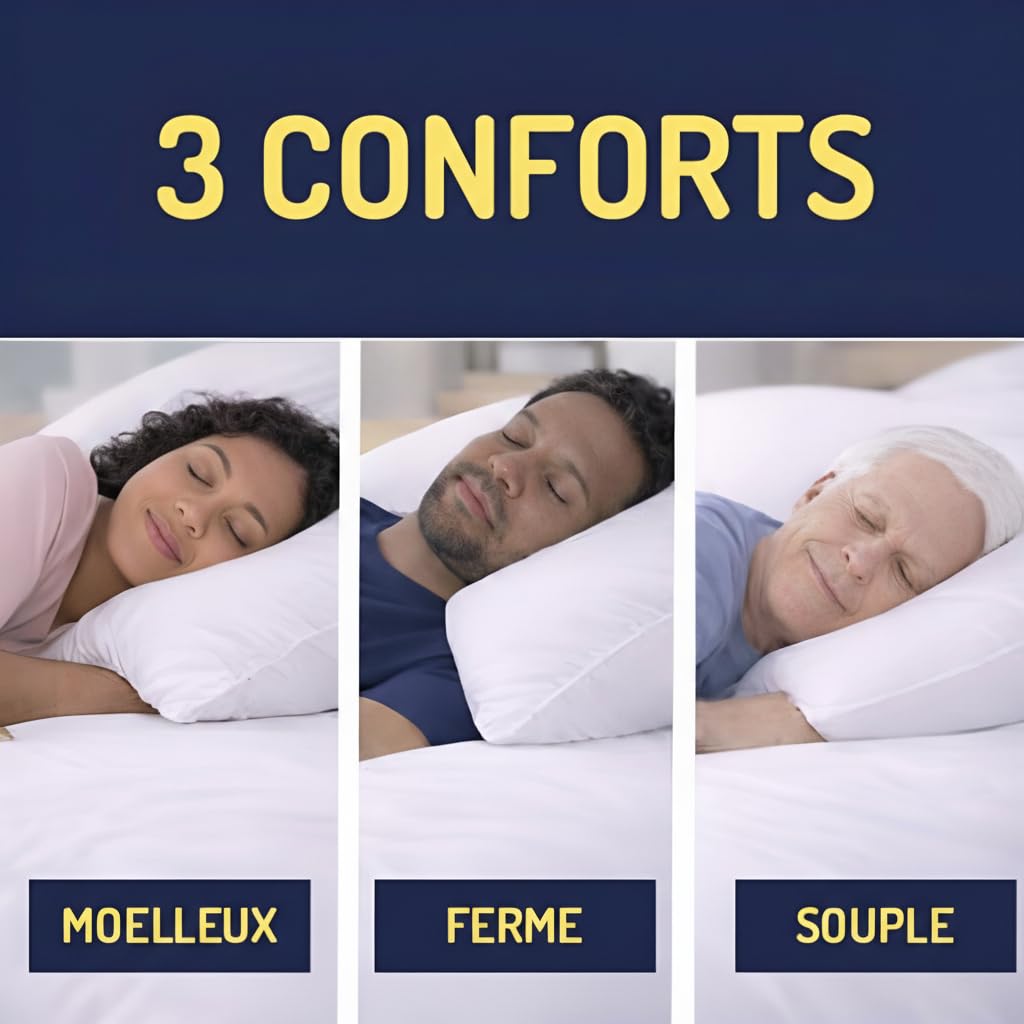 EDONA Oreiller Moelleux 50x70 en Duvet Naturel qualité hôtelière