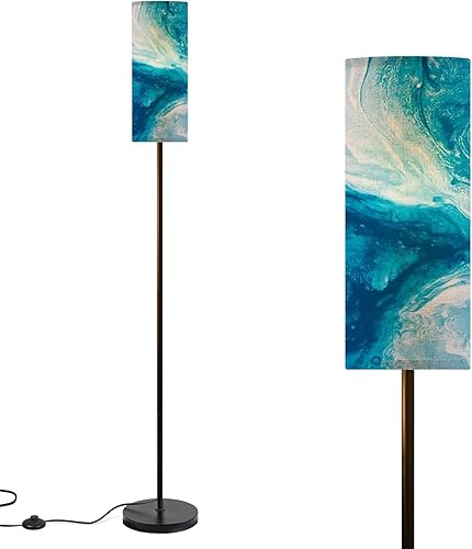 Miniatura 8 de Modern Floor Lamps for Living Room 70s Retro Seamless Orange Brown Pink Beige 60s 70s Standing Lamps with Linen Lampshade Tall Lamp Metal Pole Lamp