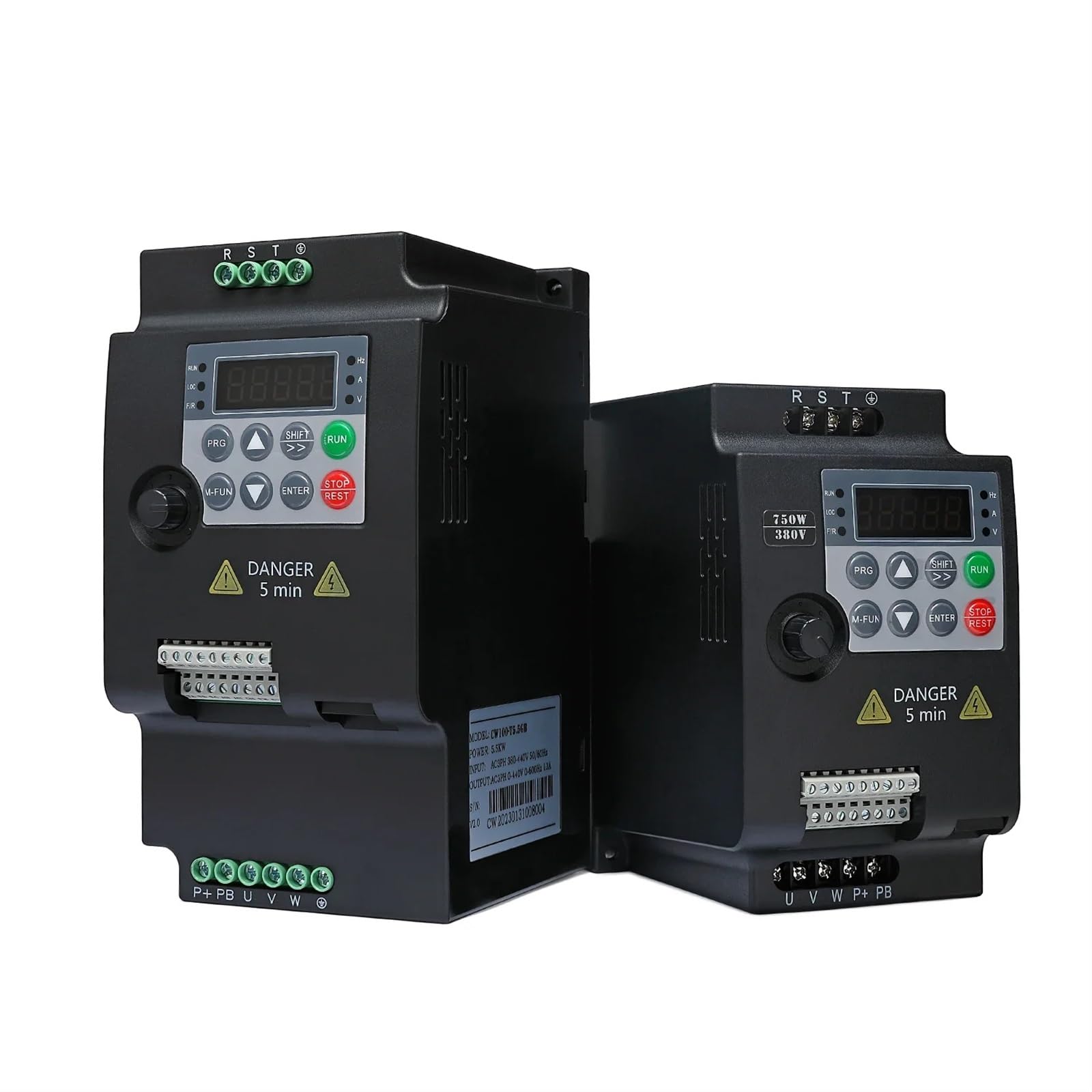 Variateur de fréquence VFD 0,75 KW 1,5 KW 2,2 KW 4 KW 5,5 KW Convertisseur de fréquence 1PH/3PH 220 V 380 V Convertisseur de Sortie Variateur de fréquence(Panel and Cable)