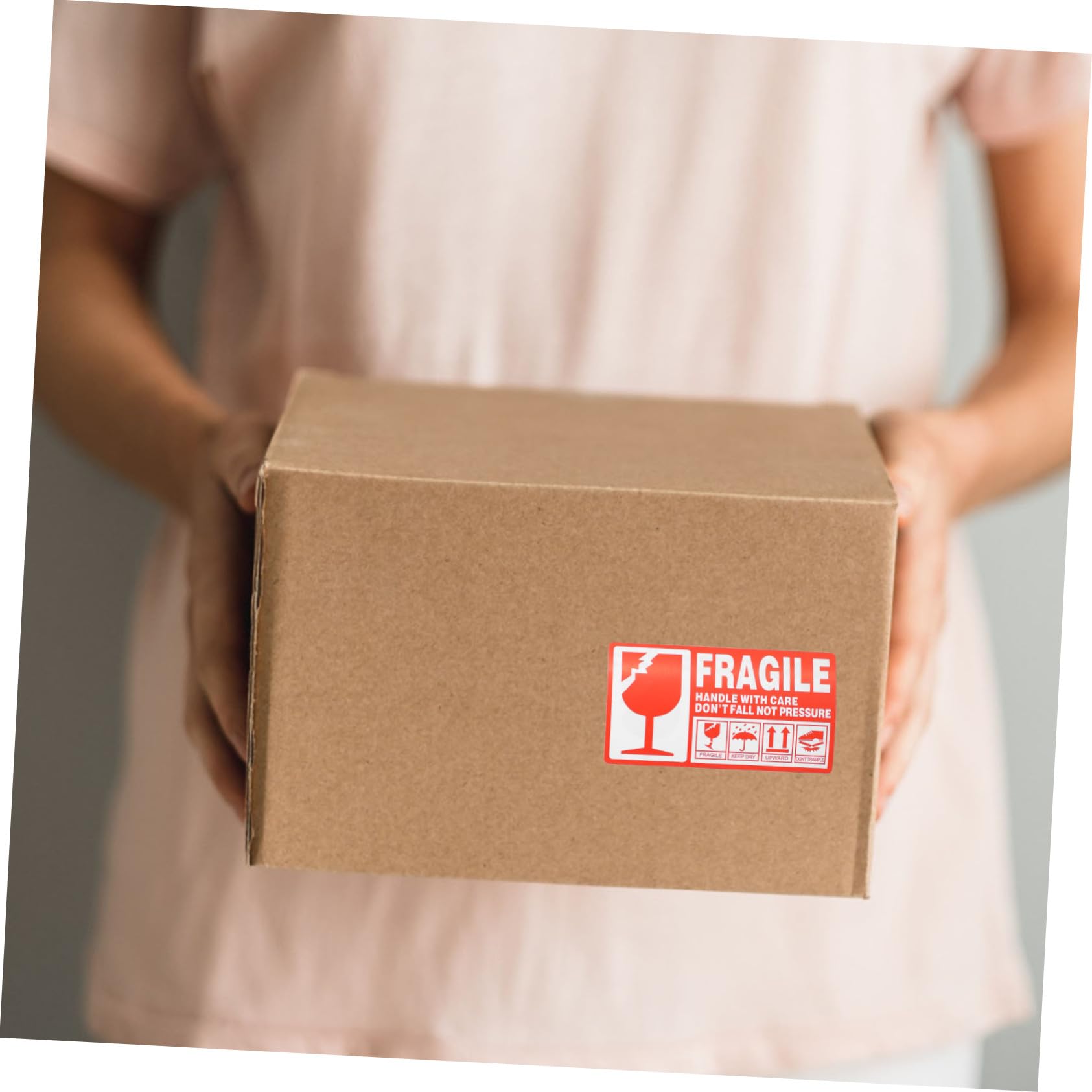 TEHAUX Adesivi per Pacco Fragile Autoadesivi 90x50mm Rotolo 1000 Etichette di Avvertenza Maneggiare con Cura per Imballaggio Spedizioni Industriali