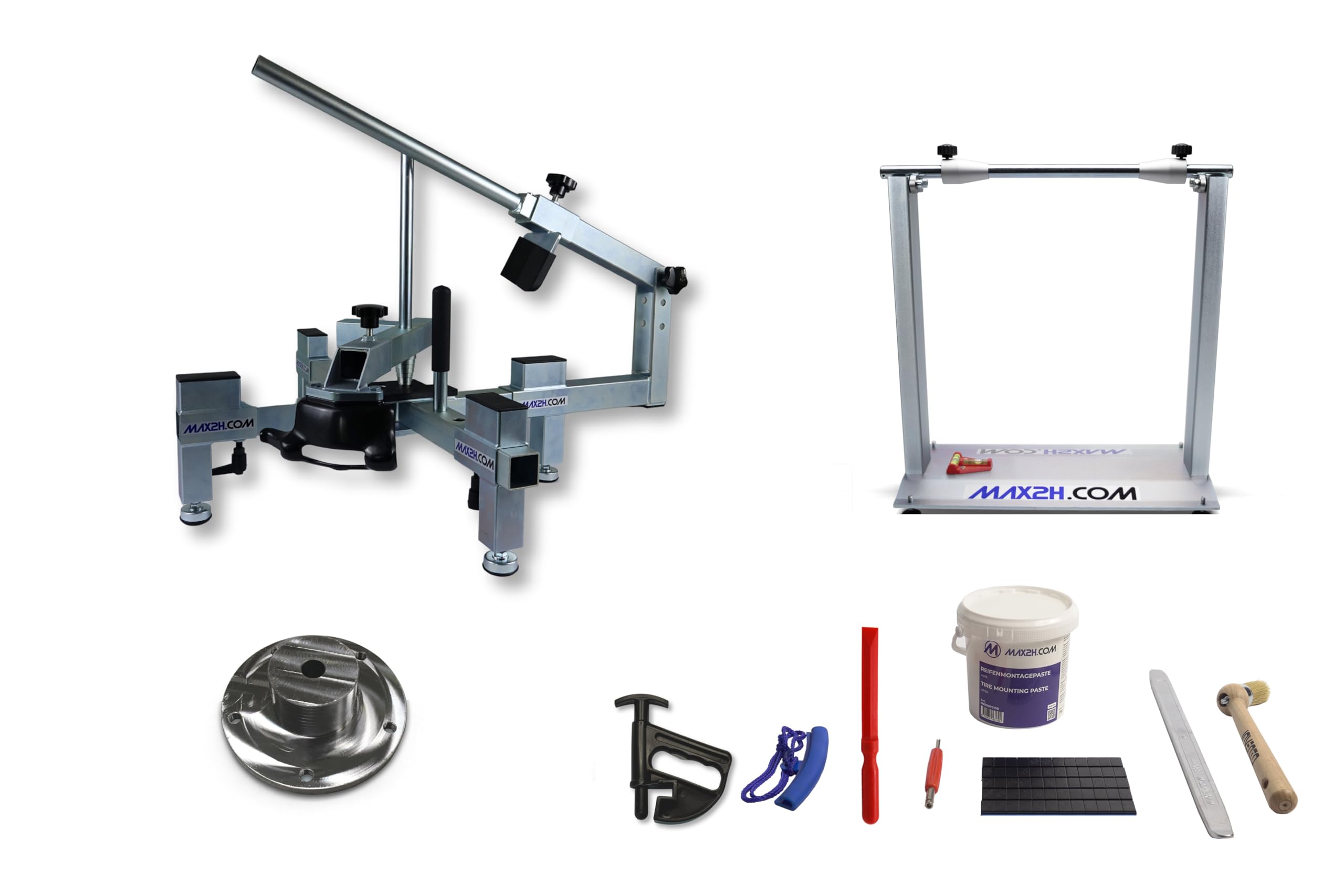 MAX2H® MG-2 Plus zestaw do montażu opon z koziołkiem wyszczuplającym Plus do BMW z 5-otworową felgą (samoprzylepne ciężarki czarne)