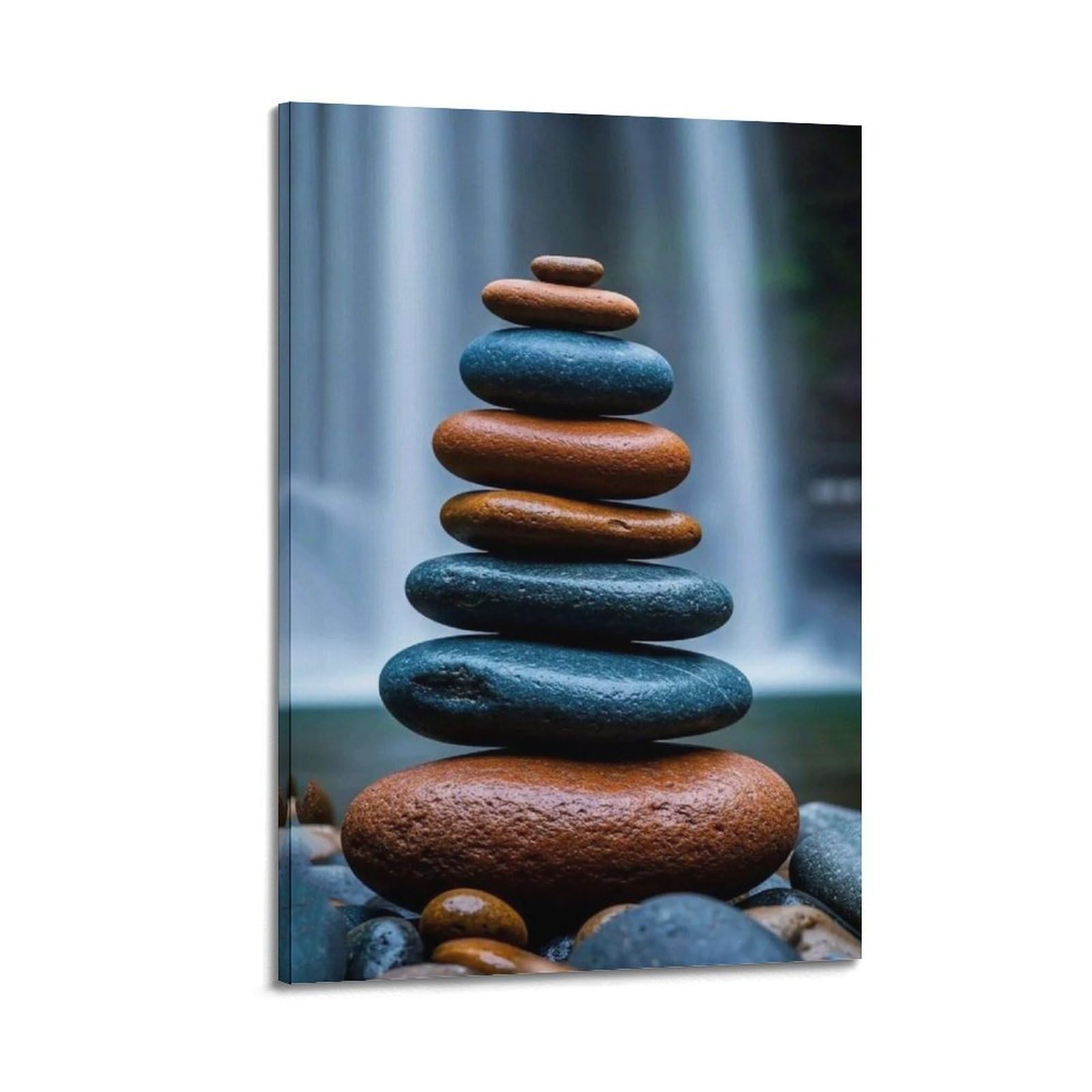 XKUGA Zen Surreal Rock Balancing Meditation Poster Modern Decorative Canvas Prints - Ideal Wall Art for Family, Man Cave, Game Room, Boys & Girls Bedroom 24x36inch(60x90cm)