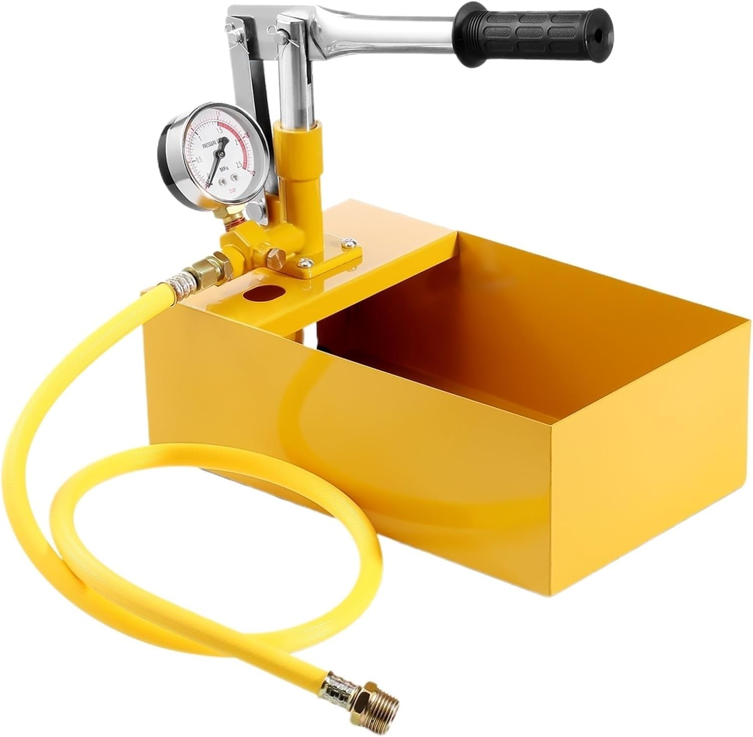 1pcs Hydrostatic Test Pump Max 25bar Single/Dual Valve 1.4/2.8 Gal Tank Hydraulic Manual Water Pressure Tester Kit for Pipeline(US,Dual Valve 2.8Gal)