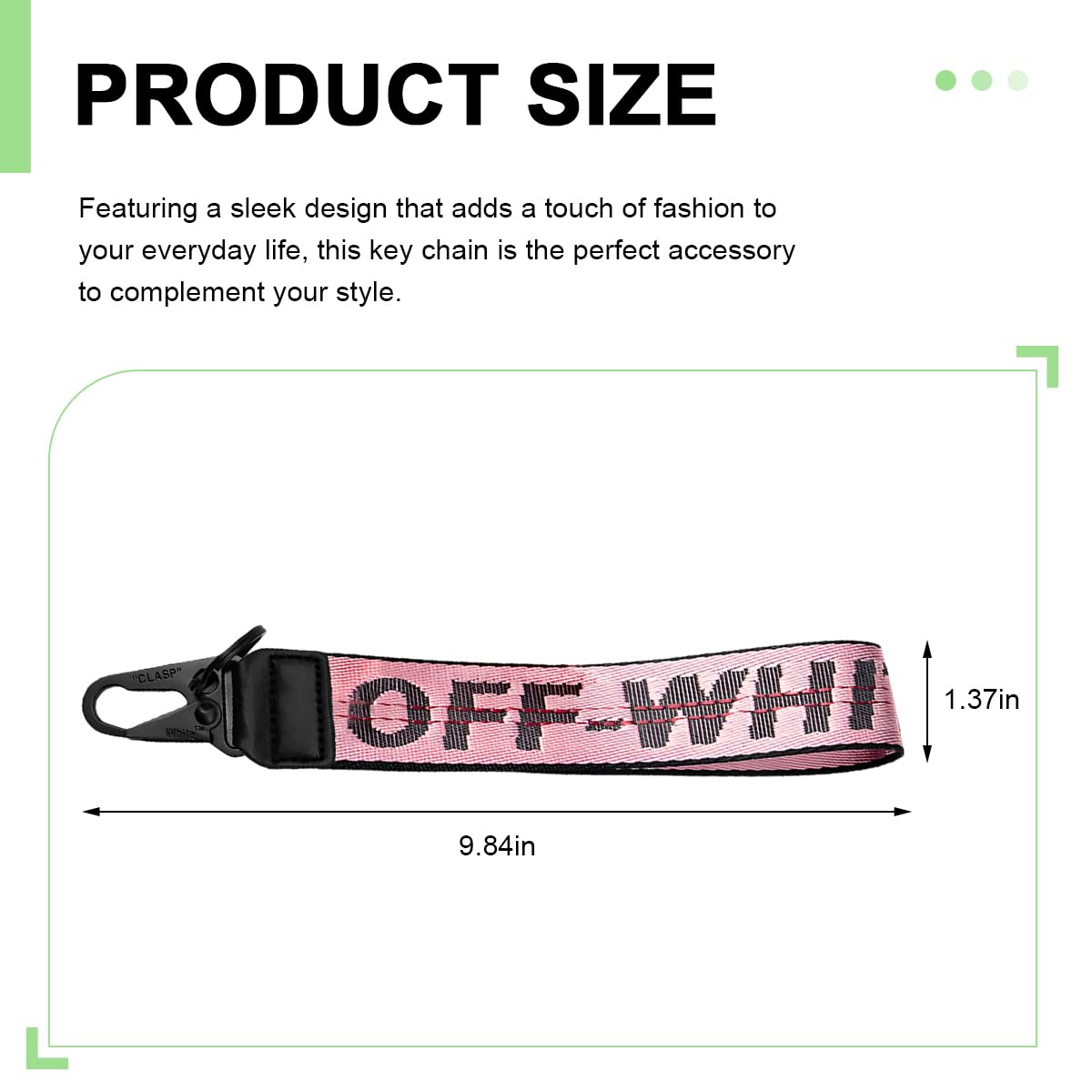Car Keychain Fabric Keychain Wrist Lanyard Key Ring for Cars Keys Wallets Jeans Decoration Car Accessories Pink — view 2