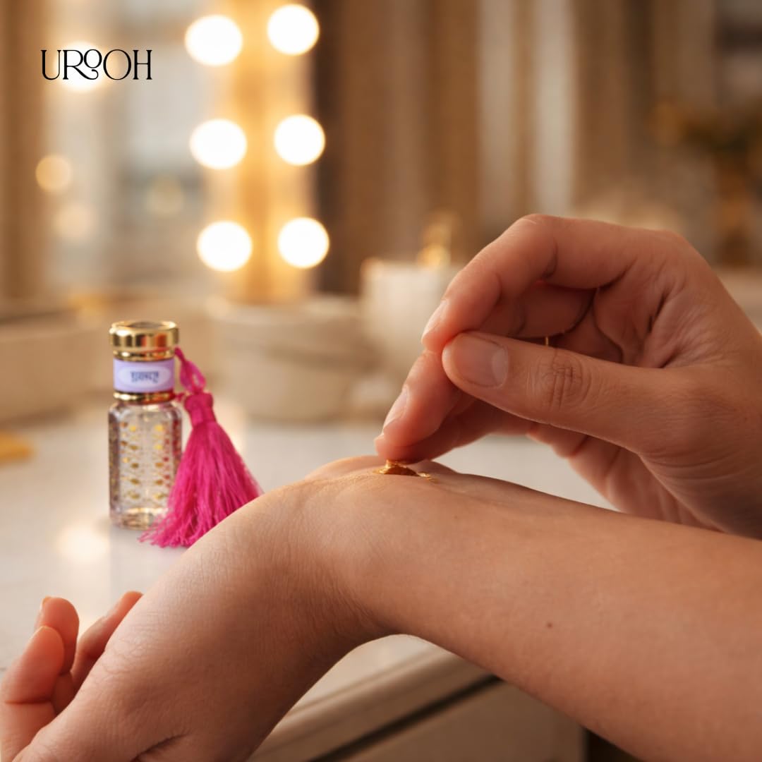 Urooh Alcohol-Free Rose (Gulab) Attar 3ml β Long Lasting Natural Floral Perfume Oil | Premium Non-Alcoholic Ittar for Men & Women | Concentrated Roll-On Fragrance 3