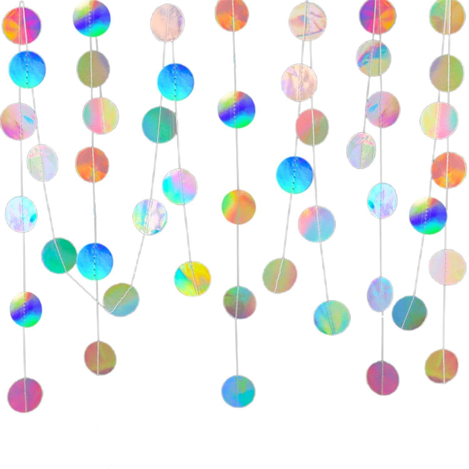 MEMOFYND 2 Pieces Of Fantasy Colored Circle Hanging Ornaments, Party Decorations, Party Scene Layout, Background Wall Decoration, Glitter Hanging Ornaments