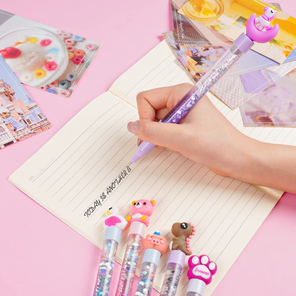 OFFCUP Flamingo pen, 6 Pieces Colorful Animal Ballpoint, 10 Pcs Refills, Flamingo Stationery - Image 3