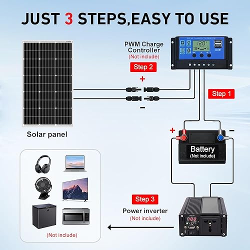 Miniatura 6 de DOKIO Panel solar monocristalino de 100 W y 18 V para carga de batería de 12 V, módulo de vidrio 9BB con marco de aluminio, conector MC4, agujeros