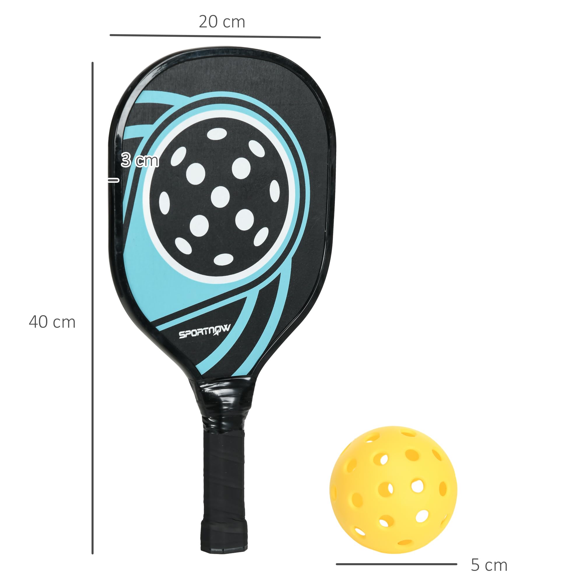 SPORTNOW Set palas pickleball per principianti e amatori, 4 pz
