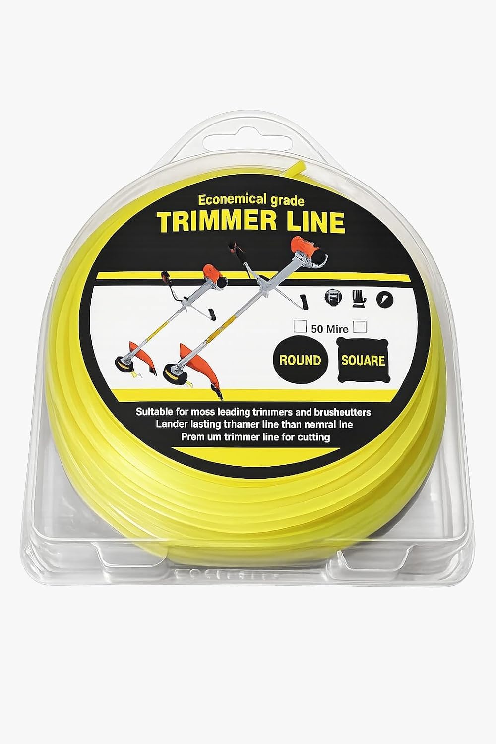 50 Meter Square Nylon Trimmer Line for Grass Cutter & Brush Cutter | Heavy Duty Replacement Cutting Line | High Strength Wear Resistant Trimmer Wire for Lawn, Garden & Farm Use-image-10