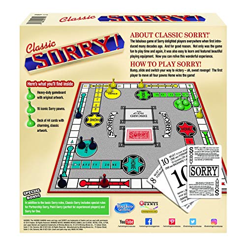 Winning Moves Games Sorry Classic Edition Board Game, Multicolor