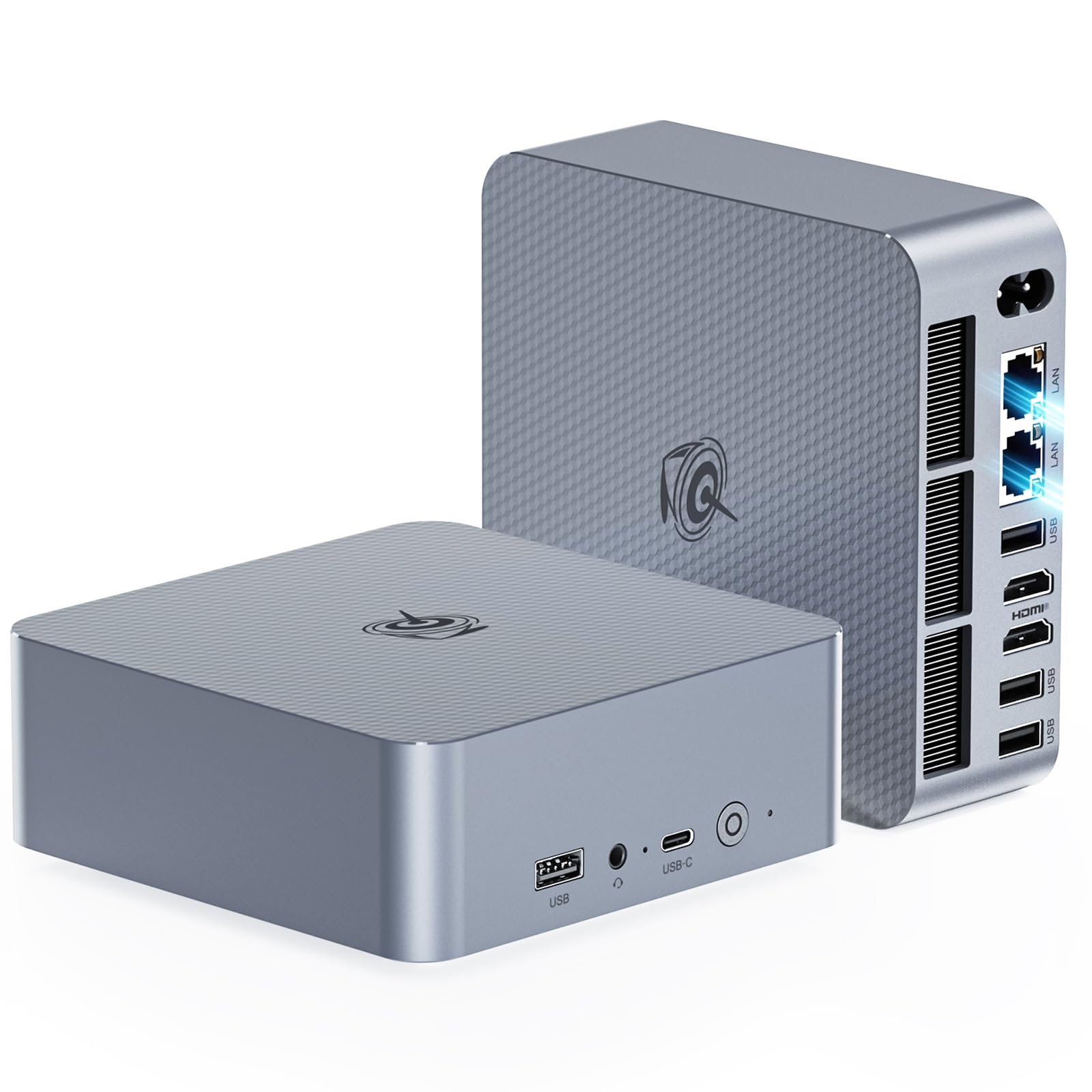 BeelinkEQR6 Mini PC, AMD Ryzen 5 6600H(6C/12T, up to 4.5GHz), 16GB DDR5 500GB PCIe4.0 SSD, AMD Radeon 660M, Dual HDMI/Dual LAN/WiFi 6/BT5.2/Built-in Power Supply Desktop Computer for Home/Office