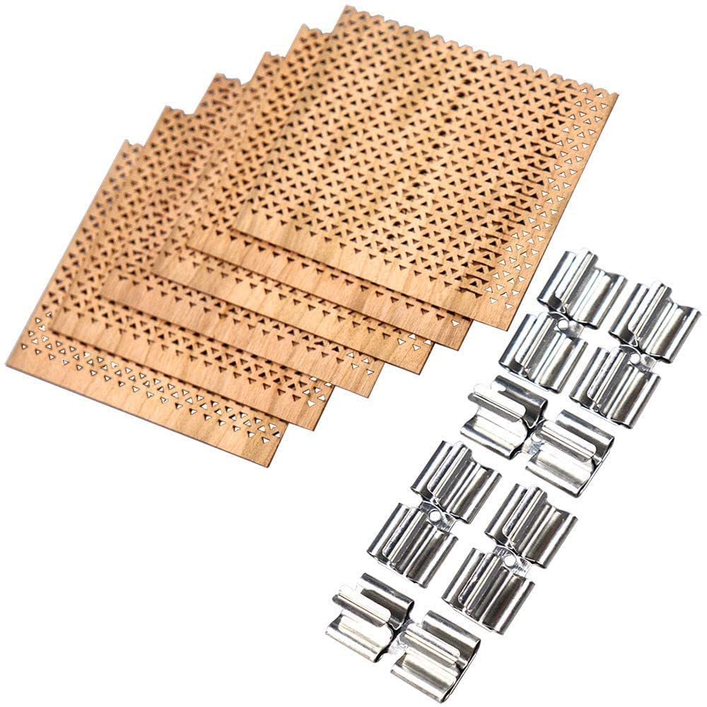 NANZU 50 Juegos de mechas de Madera Grandes de Prisma de 16 * 100MM para fabricación de Velas con Soporte para Mecha de Metal, mechas para Velas de Soja sin Humo, Mecha de Madera craquelada