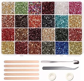 Chunky Glitter Crushed Glass Glitter for Resin, 24 Colors Irregular Metallic Chip Broken Glass Sprinkles Sequins for Nail Art, Painting, Geode, Vase Filler, Craft and Jewelry Making Decorations