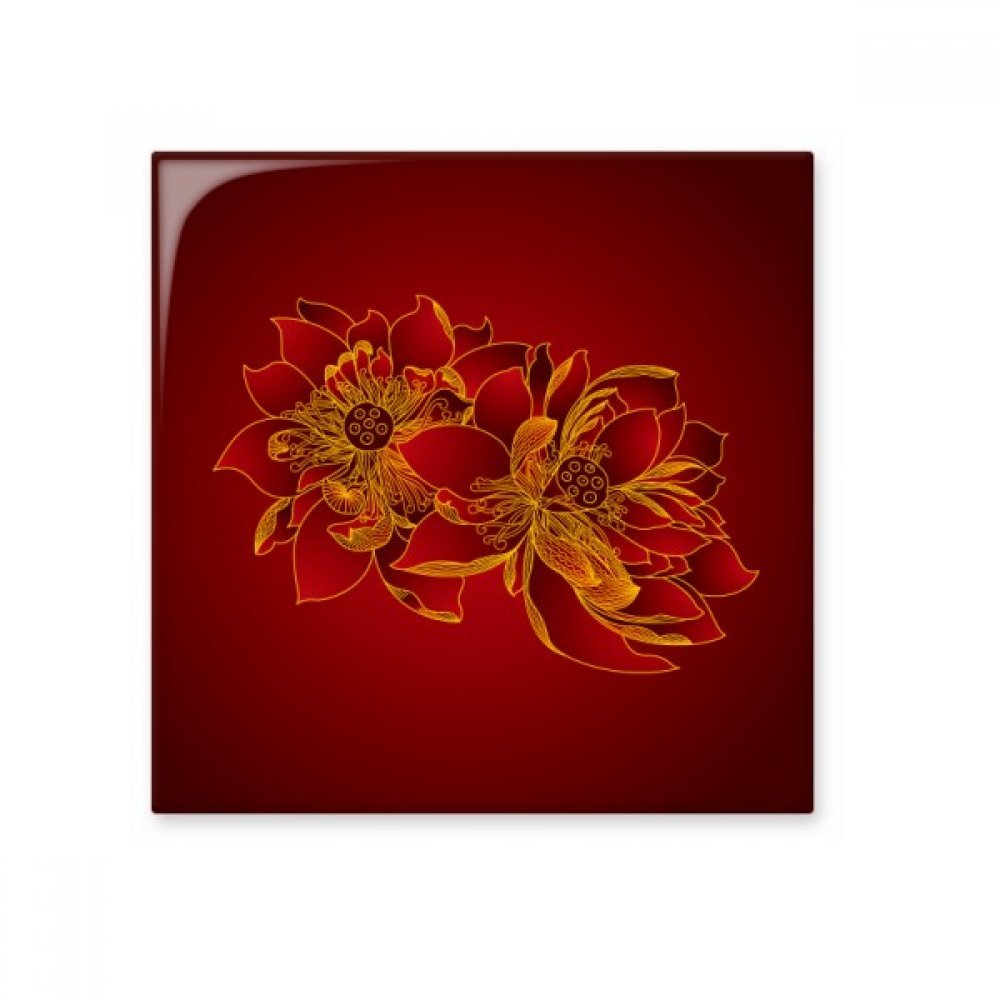 Craft cadeau small fleur de lotus rouge en céramique brillante à offrir